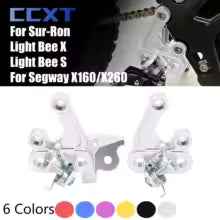 Metallic robot arm components with branding and color options displayed.